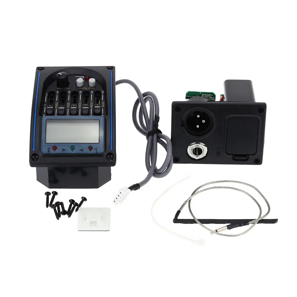 High Quality EQLC-5 5-Band EQ Equalizer System Acoustic Guitar Preamp Piezo Pickup LCD Screen Tuner | Спорт и развлечения