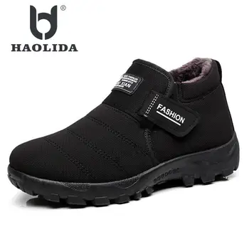 

2018 New Men Boots Winter With Velvet Warm Snow Boots Men Shoes Footwear Fashion Male Rubber Winter Ankle Boots Work Shoes