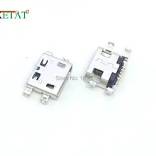 50 шт. Micro USB 5pin разъем Тяжелая пластина без стороны с отверстием плоский рот Разъем для мобильного телефона Mini USB Jack