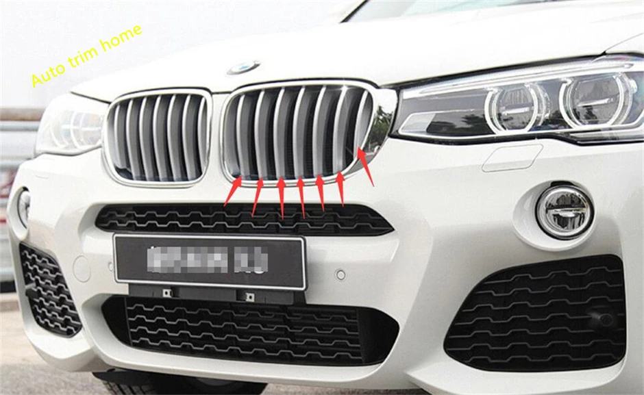 

Lapetus Front Grille Grill Molding Garnish Cover Trim ABS Fit For BMW X3 F25 2012 2013 2014 2015 2016 2017 Matte Style