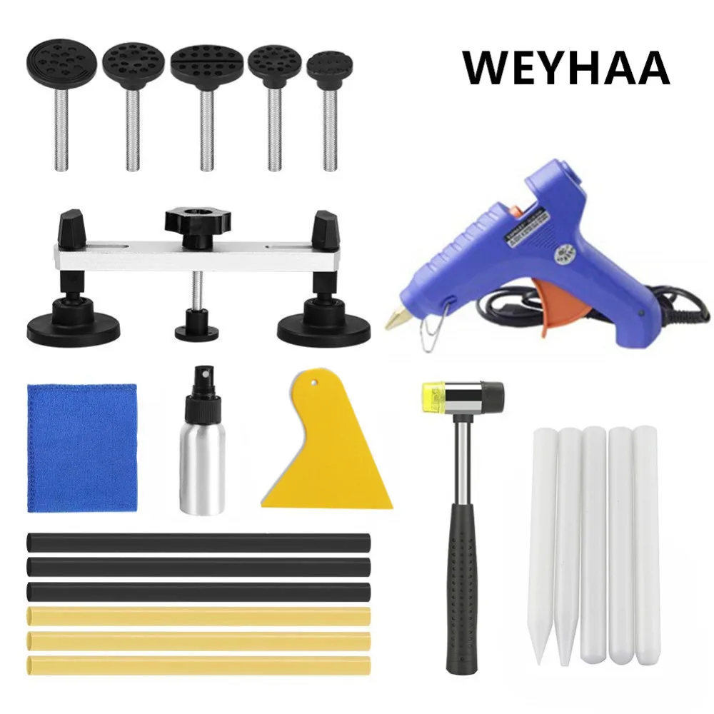 

PDR Tools for Car Dent Removal Paintless Dent Repair Kit The Dents Pulling Bridge Glue Gun Glue Sticks Scraper PDR Hammer
