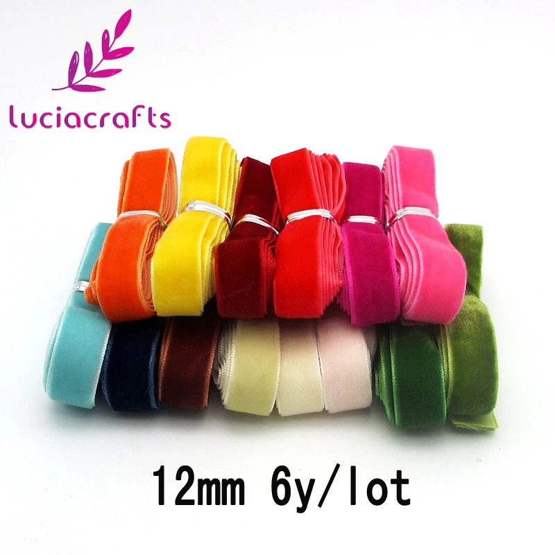 Lucia crafts много вариантов Случайных Смешанных бархатных лент для волос Лук Свадебная вечеринка украшения Ремесло T0701