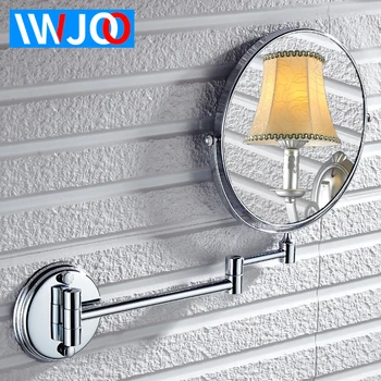 

Bathroom Mirror Gold Stainless Steel 2 Face Rotating Cosmetic Mirror Round Dual Arm Extend Bedroom Make Up Mirror Magnifying