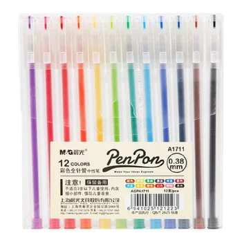 

12 colors needle gel pen color pen student color pen 0.38mm 12pcs/lot