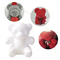 1 шт пузырь Роза медведи белая пена Роза Ручной пресс-форма мишки DIY искусственный цветок розы Медведь Пластик медведь розы собака удачи