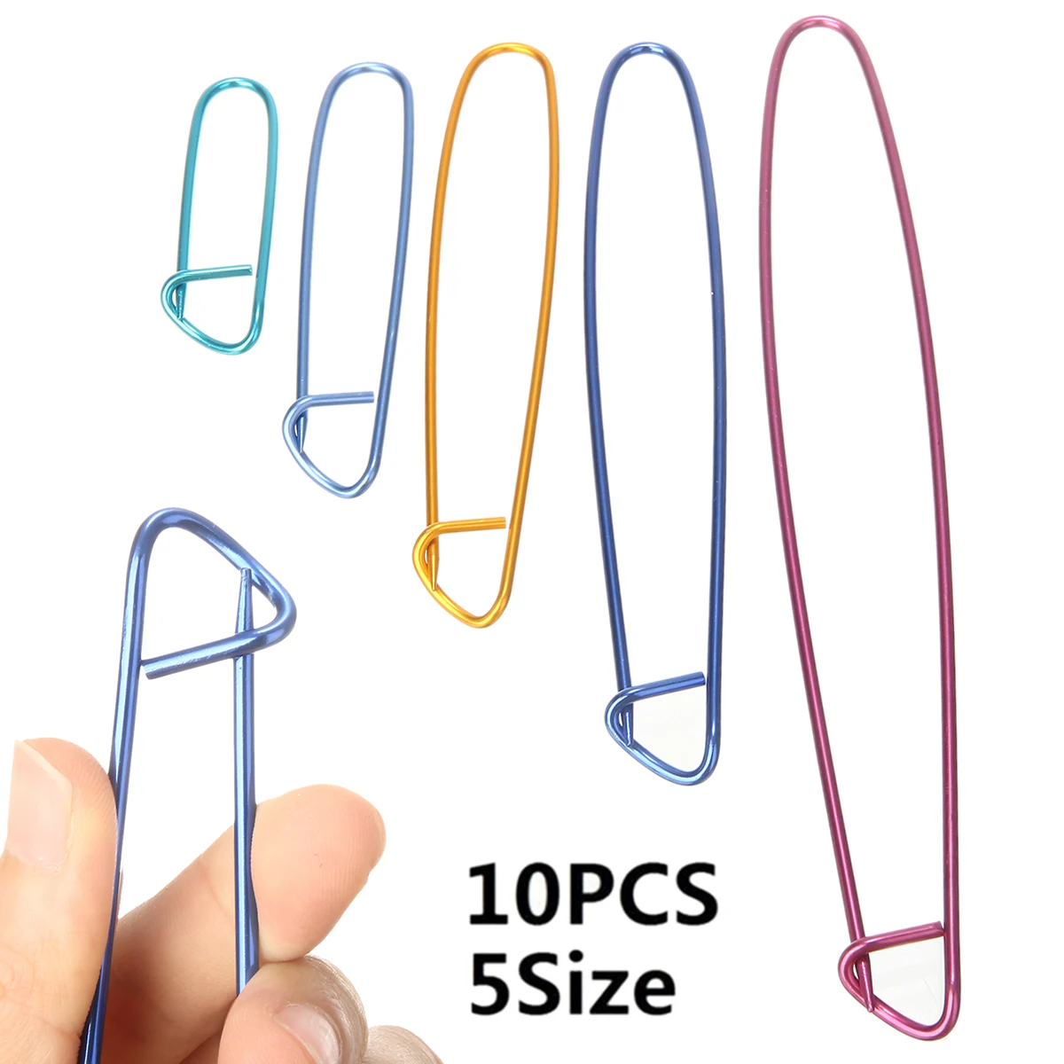 10pcs 5 Sizes Aluminum Stitch Holders Crochet Knitting Needles Widget Hook for Making Sweater Scarf 65/90/120/150/200mm