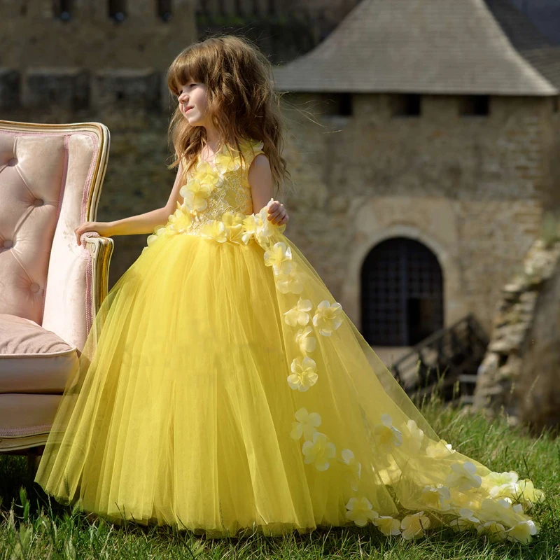 girls yellow flower dress
