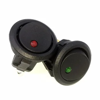 

10PCS/Lot 12V Green LED Dot Light Car Boat Round Rocker ON/OFF SPST Switch