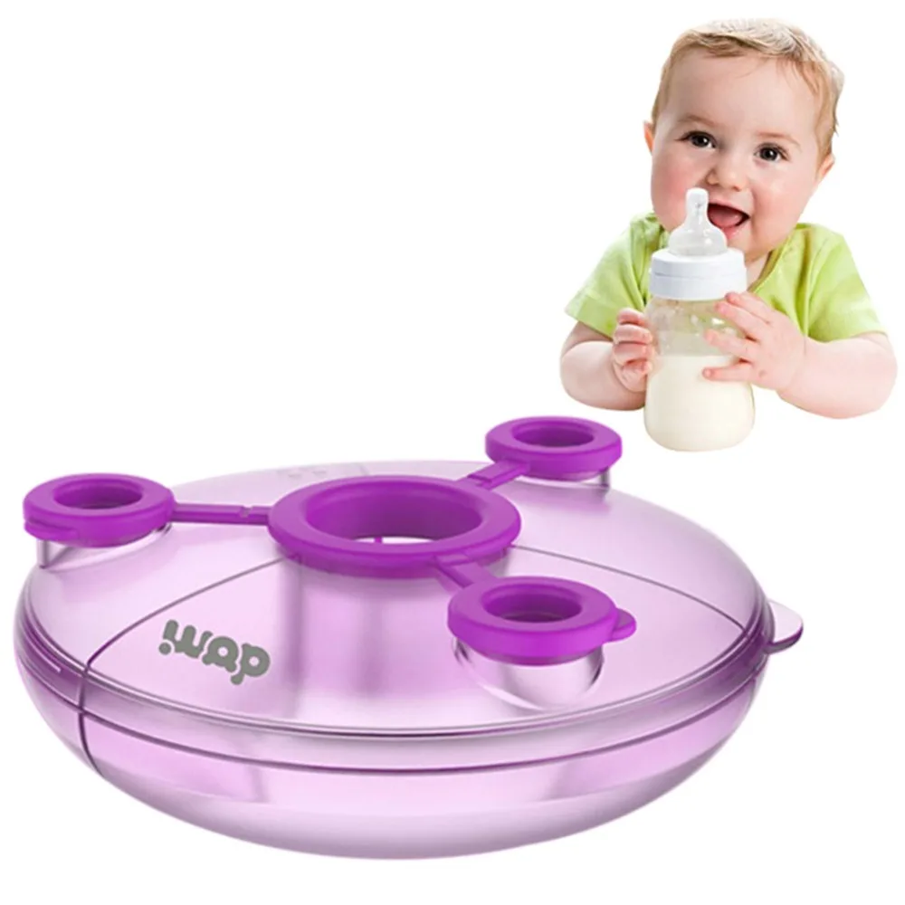 

Portable Baby Milk Powder Box Compartment Large Capacity Divided Cans Three Compartment Powder Container Formula Dispenser Combo