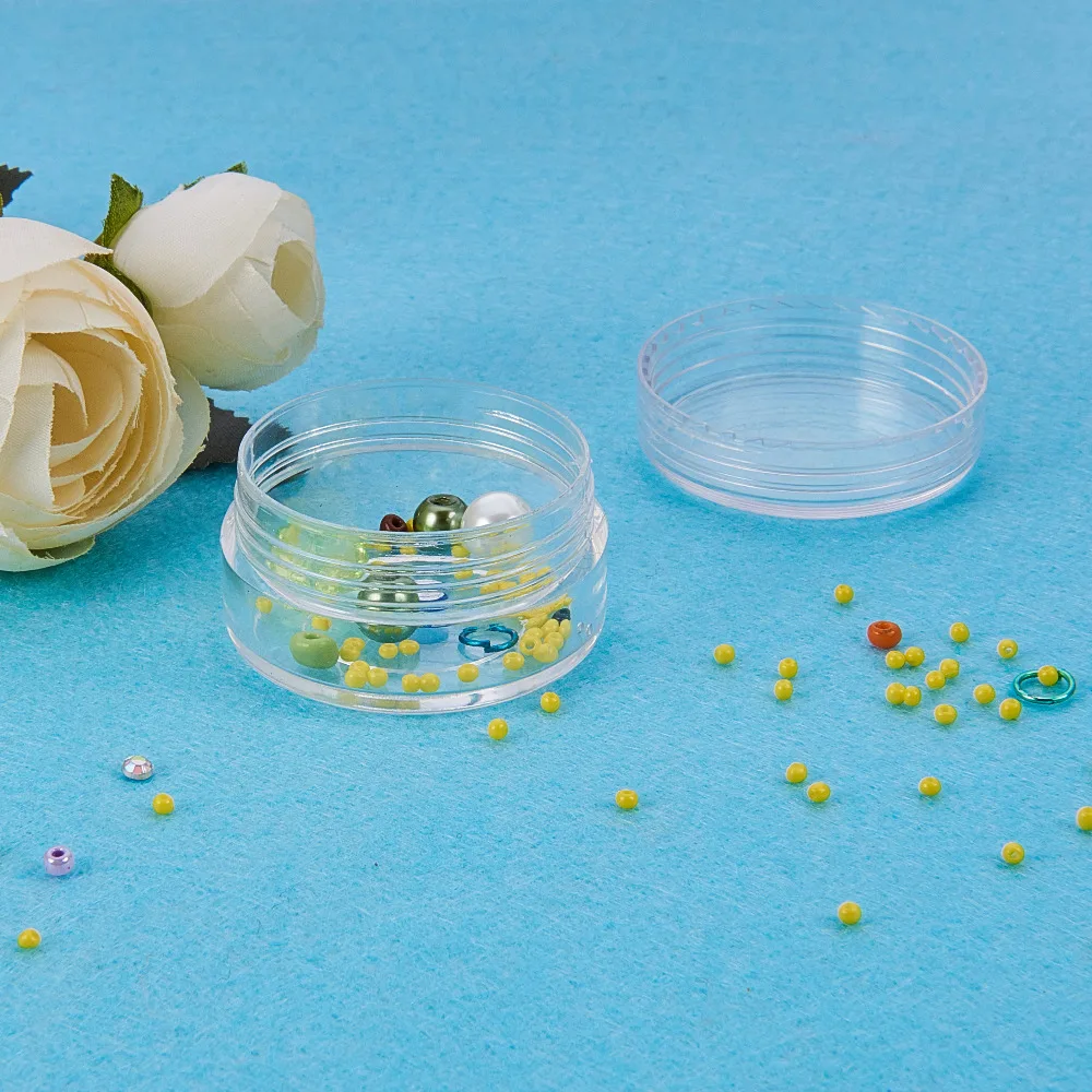 

Pandahall Elite Jewelry Storage & Packaging Column Plastic Bead Containers, Clear, 39x22mm