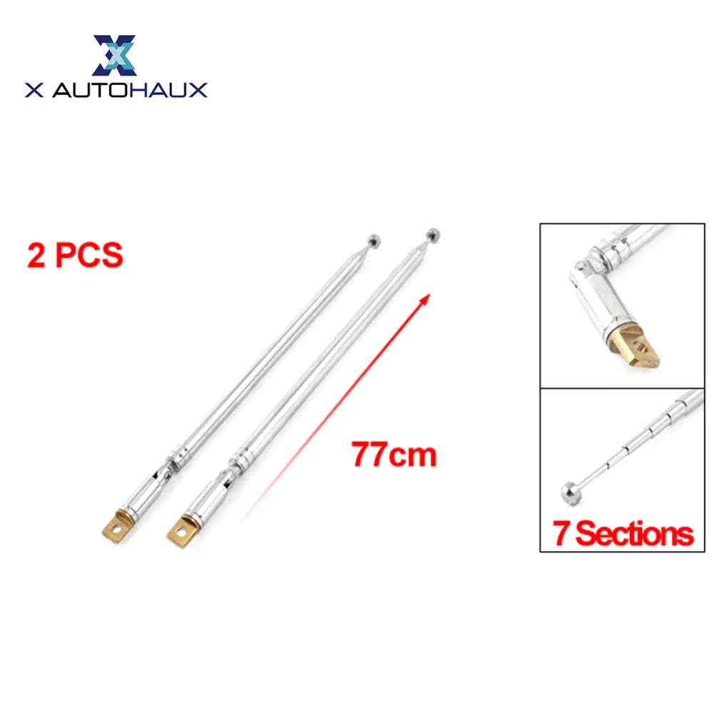 X AUTOHAUX 2 шт. автомобиль 77 см Длина 7 секций вращающийся стержень телескопическая антенна