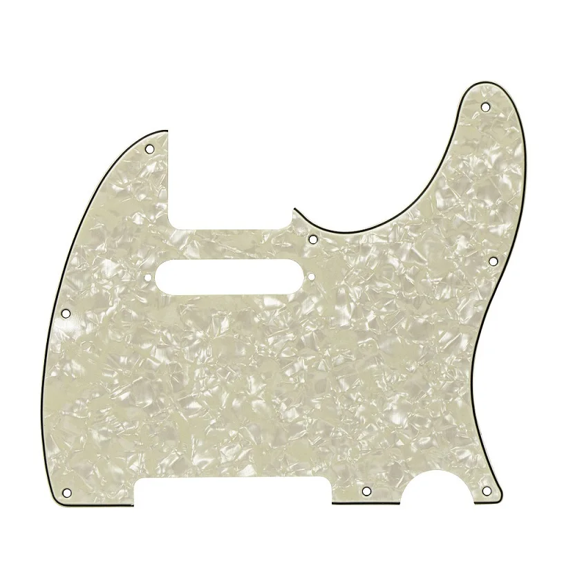 FLEOR 1 шт. электрогитара Tele Pickguard скретч пластина 8 отверстий w/звукосниматель с одинарной катушкой отверстие для США/Мексика Tele гитары аксессуары - Цвет: Aged Pearl 4Ply