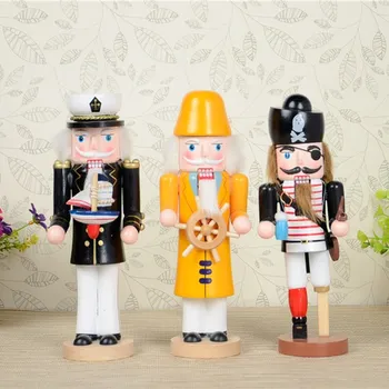 

New 3pcs 1Set 25Cm High Christmas Holiday Nutcracker Pirate Type Vintage German Wooden Table Walnut Toy Zakka Dolls