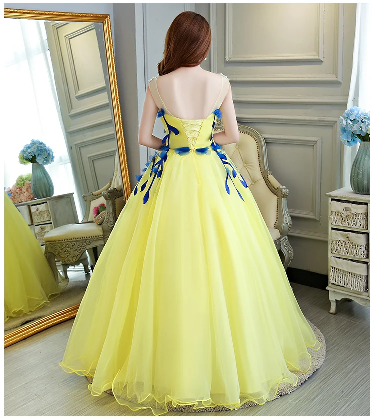 Evening dresses 2018 Pastel tulle art stage dresses embroidery floral ball gown formal evening party dress homecoming dress
