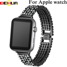 Браслет для apple watch группа 38 мм Для женщин Роскошные Алмаз Нержавеющая сталь ремень наручный ремень для iwatch ремешок серии 3 2 1