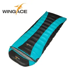 WINGACE Открытый Кемпинг конверт спальный мешок с заполнить 2500 г белый гусиный пух Зимний Спальный Мешок Пеший Туризм оборудование теплый