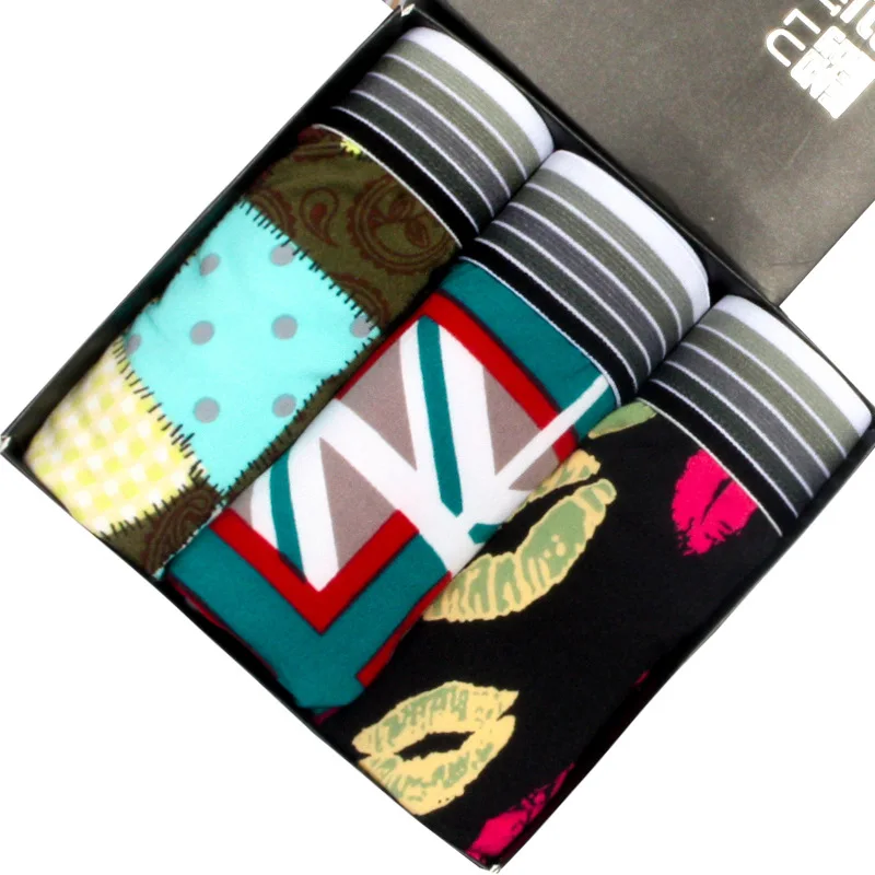 

3 pcs/lot set cartoon underwear men male panties sexy full men's trunk low-waist similar cotton panties male