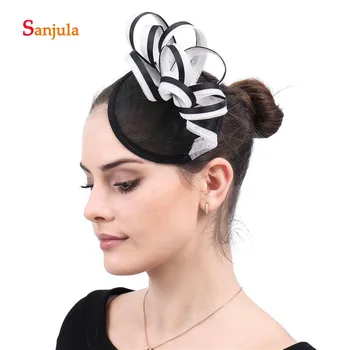

Fashion Europen Women's Hats Small Linen Party Hats Color Mixture Bridal Wedding Hat Women Hair Accessories H175