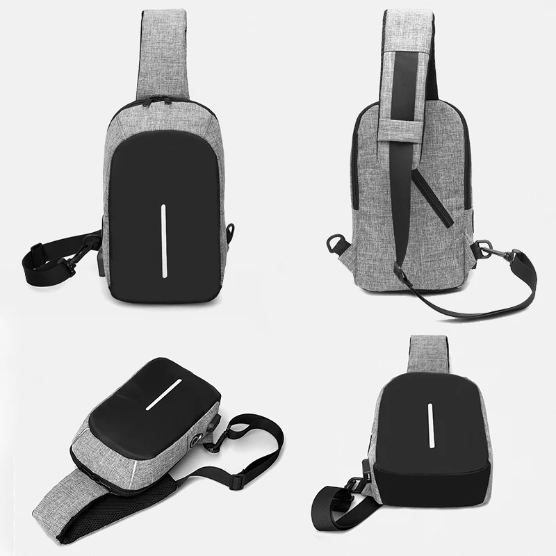 الرجال الصدر أكياس الذكور متعددة الوظائف عارضة حقيبة Crossbody الرجال الصوت خط USB شحن الصدر أكياس مكافحة سرقة حقيبة ساعي SD-013