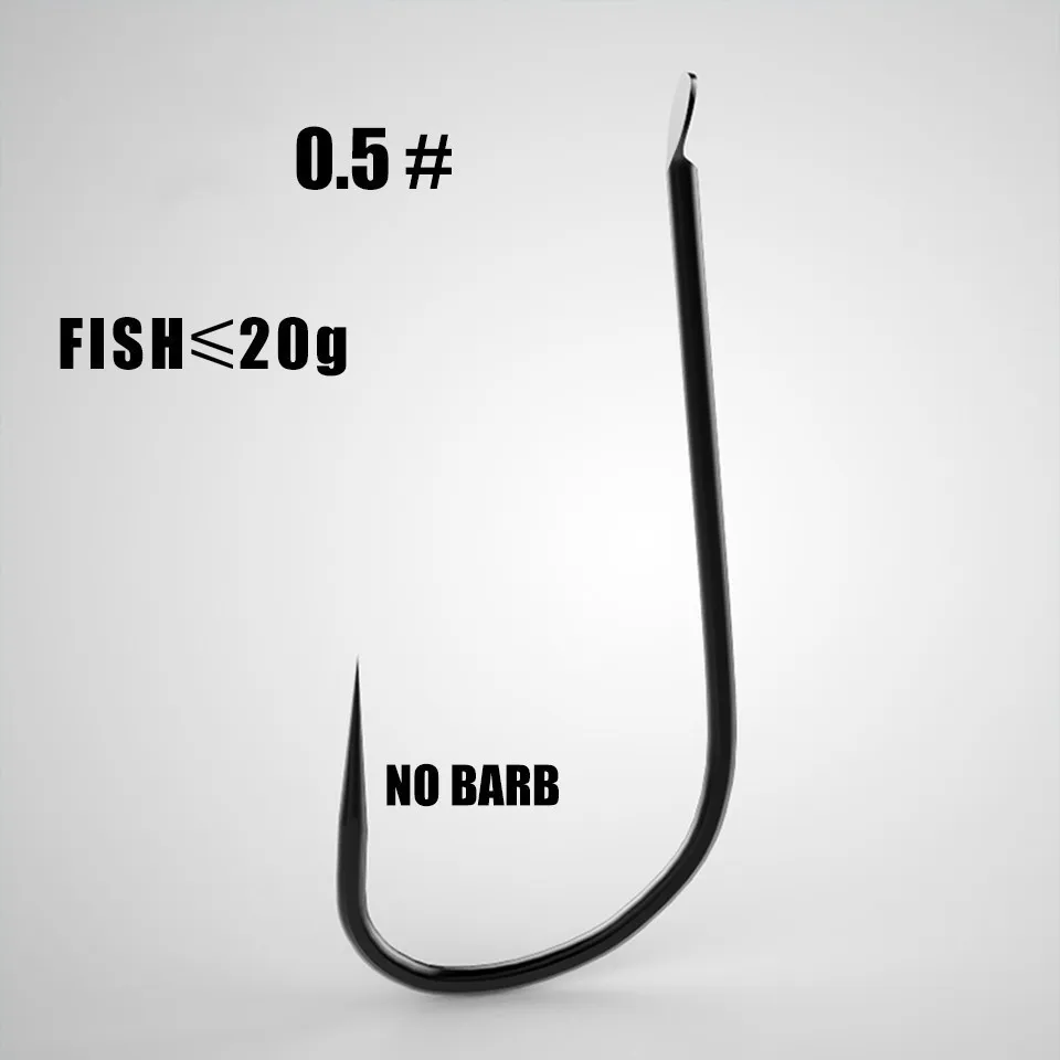 50pcs/ lots small fishing hooks for panfish perch trout sunfish bluegrill crucian barbed and no barb fishhook for stream fishing - Цвет: 0.5nobarb