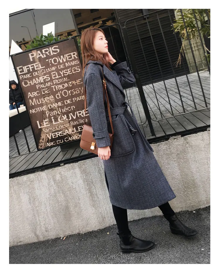Women Winter Long Wool Jacket Coat Overknee Outwear Jackets 2018 Elegant Overcoat Wool Coats For Female Chinese Star AS070 (9)