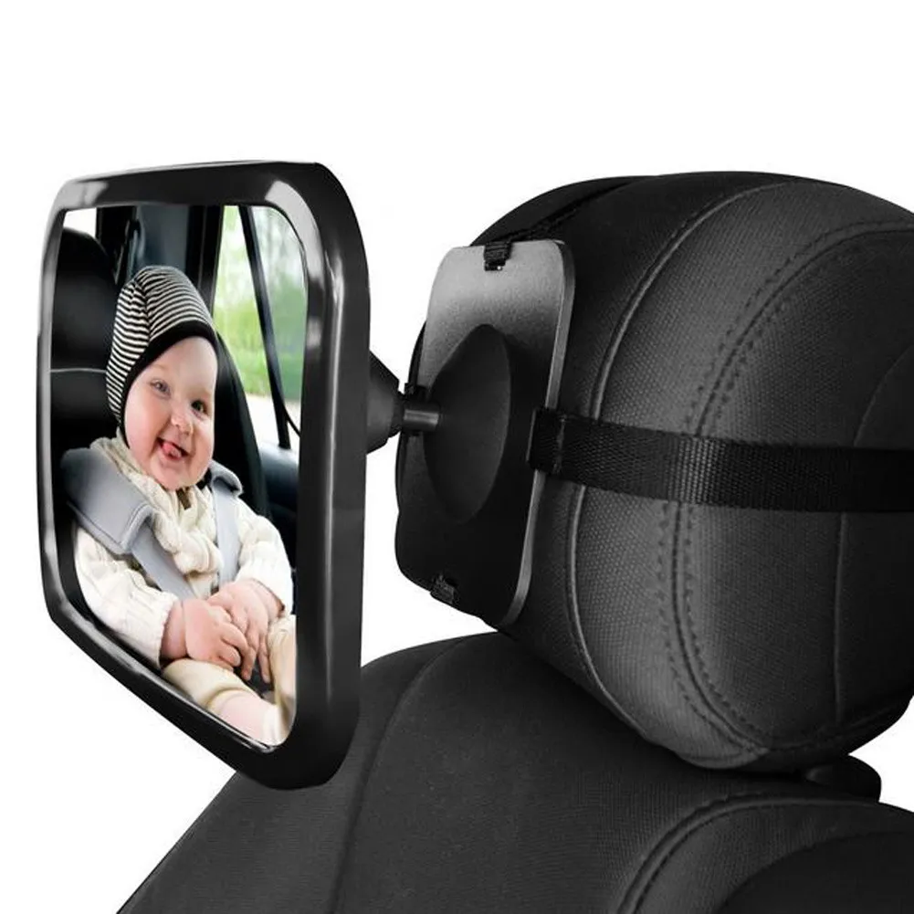 LARGE ADJUSTABLE VIEW REAR/BABY/CHILD SEAT CAR SAFETY MIRROR HEADREST MOUNT  QP 