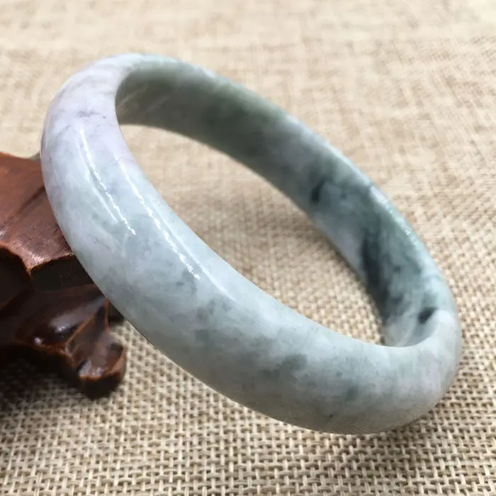 

62mm Certified Grade "A" Natural Green Jadeite Jade Gems Bracelet Bangle 043464