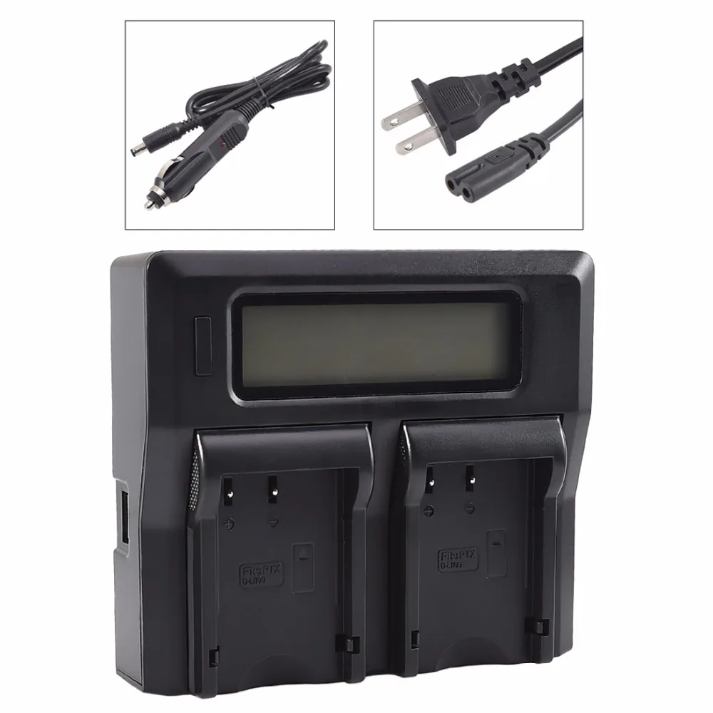 DSTE LCD112A Dual Battery Charger with USB Port for Pentax D LI109