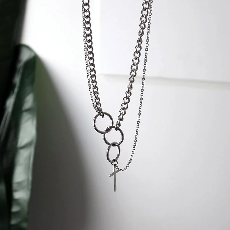 hiphop chain men women couple Stainless steel Necklace Waterproof Link Curb Chains necklace hip hop jewelry cross chain necklace