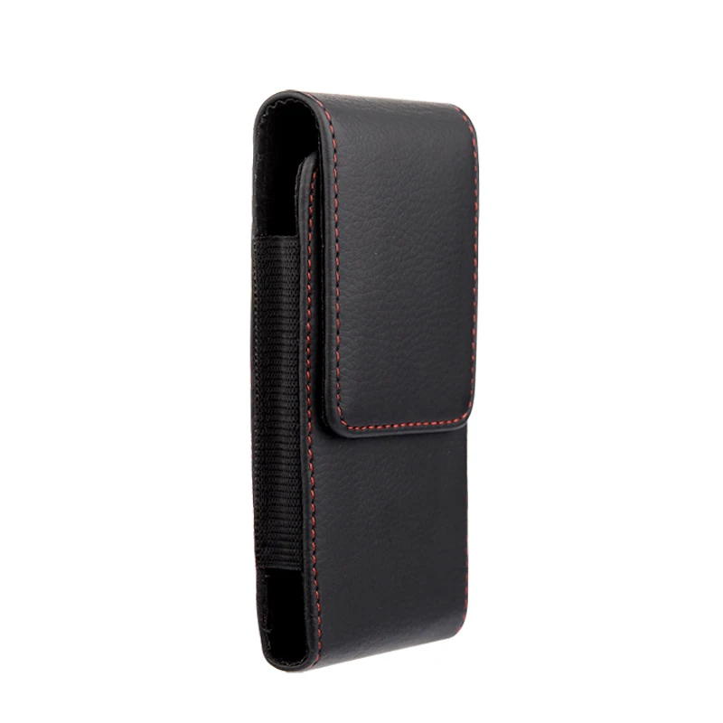 New Red border Top grade Universal Holster Skin Waist hanging Belt Clip Leather Pouch Cover Case For Elephone P4000 |