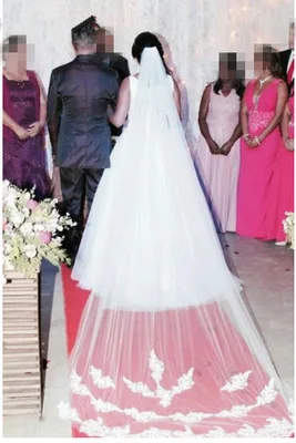 

3 Meters Tulle Wedding Bridal Veils Bridal Accessories In Stock High Quality Lace Applique Edged with Comb