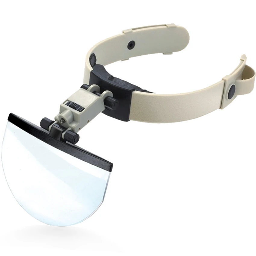 

2X,3.5X,4.5X,5.5X Multi Magnificaton Head Magnifier with Light 1 LED+4 Magnifying Lens
