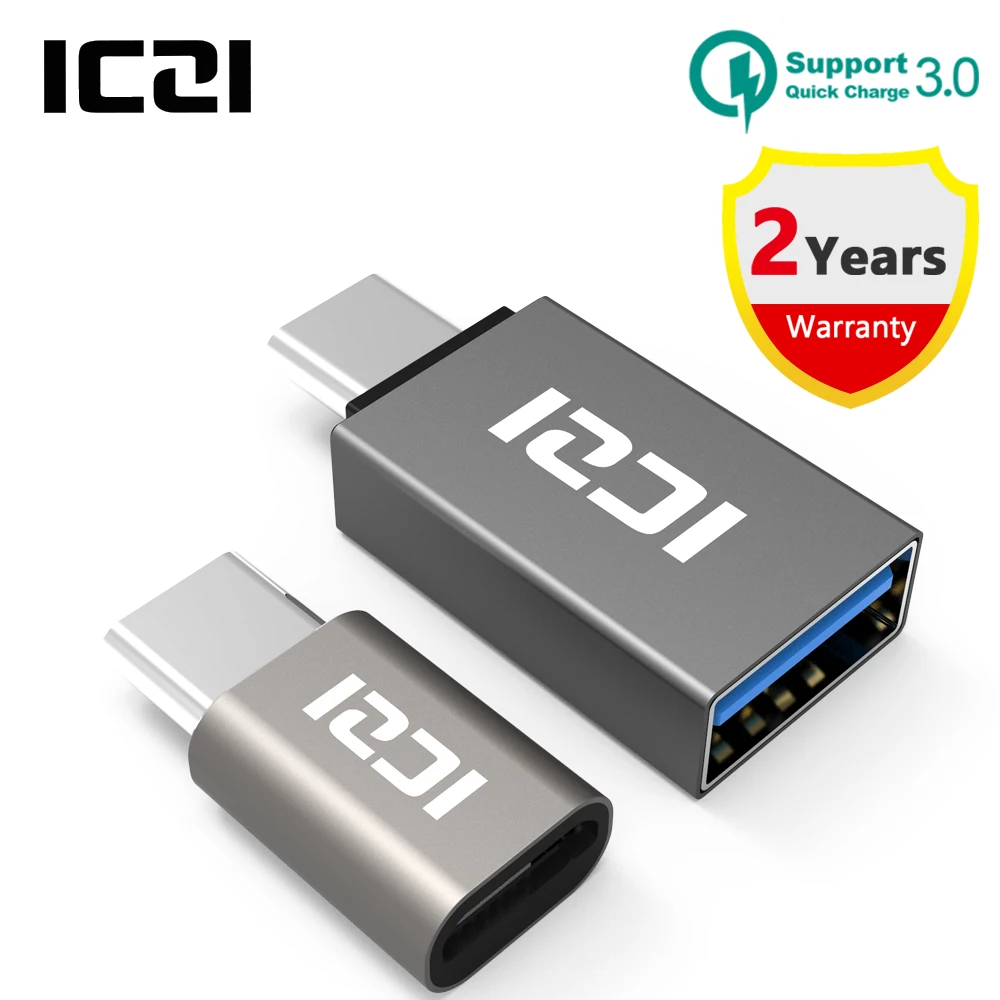 ICZI 1 Pcs USB C to Micro USB Female Adapter + 1 Pcs USB C to USB 3.0 Adapter for Samsung Galaxy S8/S8 Plus,Nintendo Switch