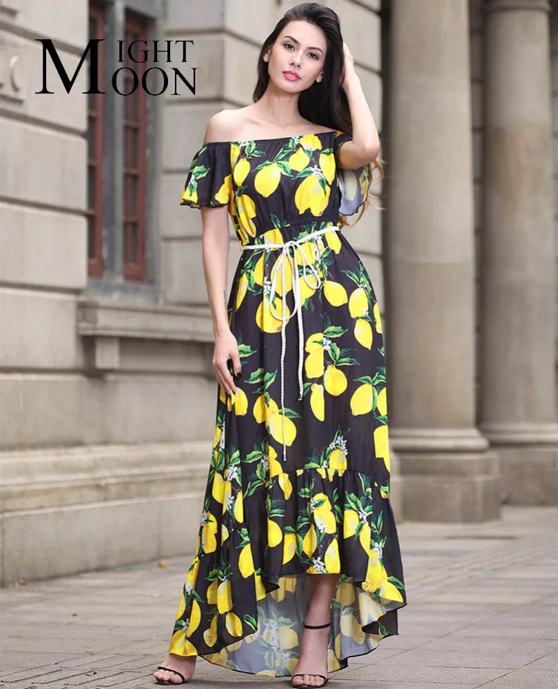 MOONIGHT 2017 Floral Print Long Maxi Dress Summer Women Dress Short Sleeve Casual Sexy Wide Boat Neck Vestidos long-floral-maxi : image MOONIGHT 2017 Floral Print Long Maxi Dress Summer Women Dress Short Sleeve Casual Sexy Wide Boat Neck Vestidos long-floral-maxi