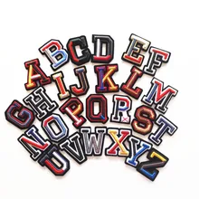 Вышитая аппликация на заказ для красочных 26 букв A-Z, как сшить на одежде