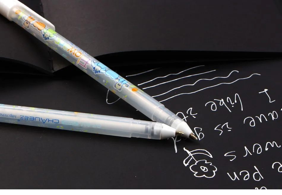 0,8 мм белыми чернилами Цвет фотоальбом гелевая ручка, канцелярские принадлежности для офиса обучения милые ручки ручка унисекс подарок для детей Gp801 Normal