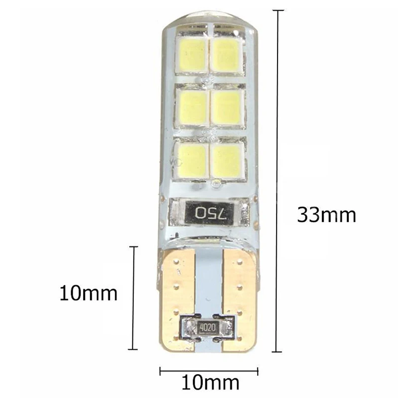 2pc/set T10 194 W5W COB 2835 12LED Car Canbus Bright License Width Light Bulb White