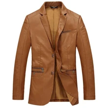 2016 Brand Middle-aged Plus Size Thick Velvet Men’s Casual 4XL Leather Jacket Coat High Quality Sheep Skin Leather Coats S639