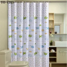 Bubble fish polyester sea shower curtain Waterproof Fabric anime Bathroom Curtain With 12pcs Curtain Hooks Rings peacock feather fabric shower curtain with hooks