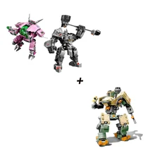 Совместим с 75973 75974 строительными микроблоками Overwatch D. Va& Reinhardt и Bastion