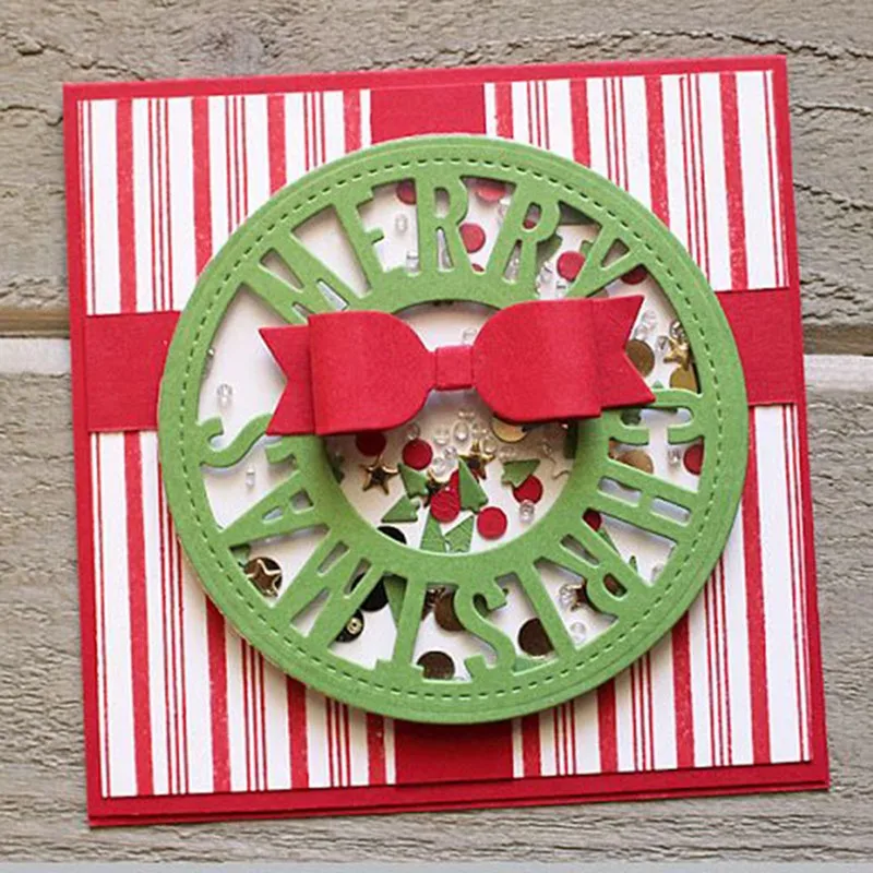 

Christmas Leave Round Shape Metal Cutting Dies Scrapbook Card Album Paper Craft Party Decor Stencils Punch Cuts Dies Cutting