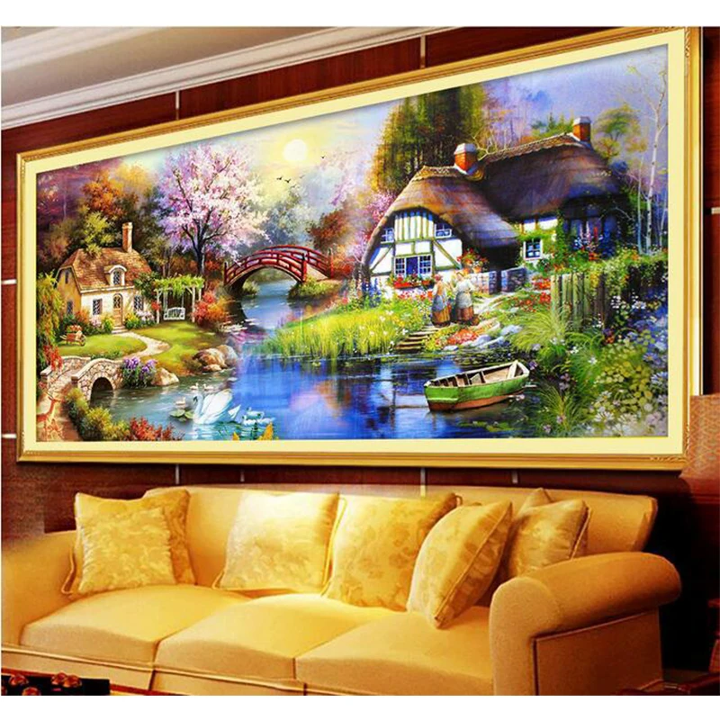 

Youran New Large Diy Diamond Painting Cross Stitch Gardern Landscapes Diamond Embroidery Stone Pasted Cross Stitch Kits Decor