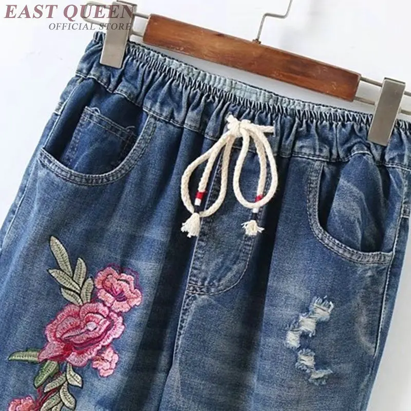 Japanese style Mom jeans embroidered denim pants trousers boyfriend jeans for women ladies jeans female 2018 new AA4112