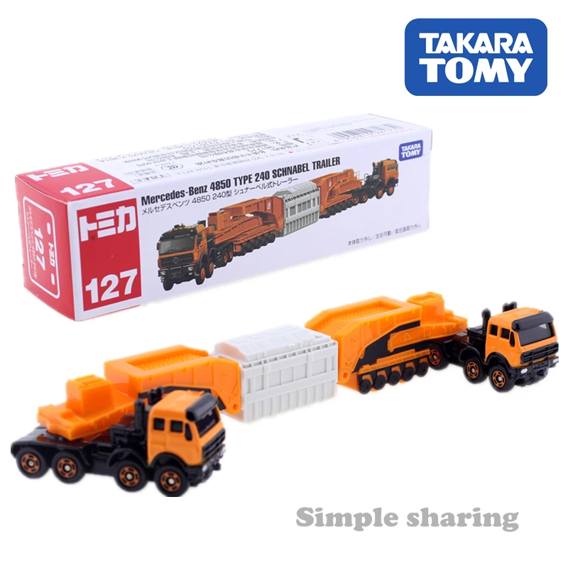 Автомобильный прицеп Tomica No.127 Mercedes Benz 4850 тип 240 металлический литый Takara Tomy