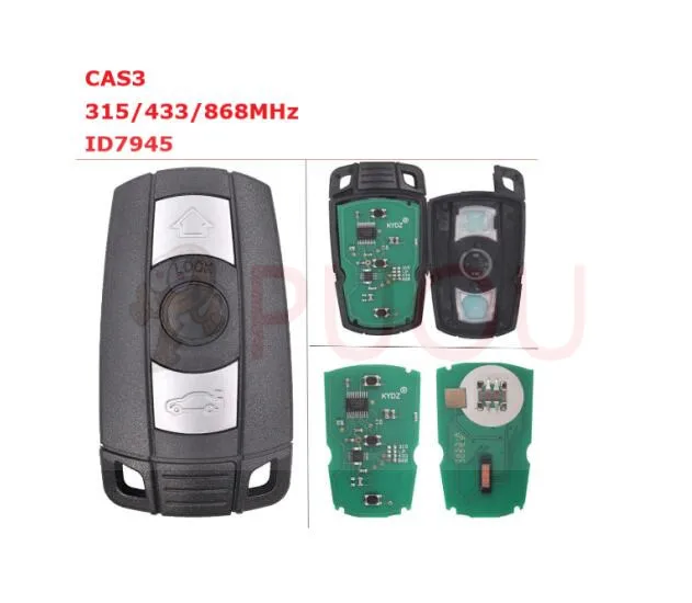 

10PCS/LOT 3 Button smart Remote Key 315MHz 433MHz 868Mhz for BMW CAS3 1 3 5 6 7 Series X5 X6 Z4 ID7945 Chip