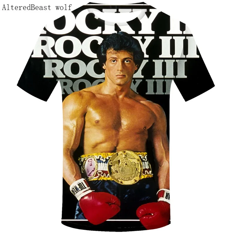 

Rocky Balboa Printed Men T Shirts 3d Casual Tops Men Harajuku T-Shirt Short Sleeve men Rocky Balboa Movie Tee O-Neck Tshirt