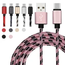 100 шт./заказ 3.3ft Плетеный Micro USB быстрой зарядки Тип Кабеля C шнура синхронизации сотовый телефон Наборы аксессуаров для телефонов зарядный кабель