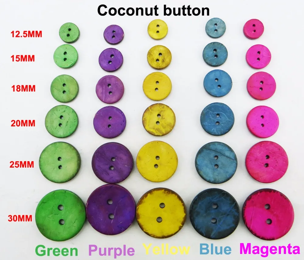12,5 мм~ 30 мм 5 цветов Кокосовая одежда швейная кнопка круглый ювелирный аксессуар амулеты швейная одежда сапоги Пальто аксессуары ccb-01