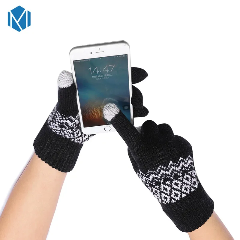 Новые модные женские зимние перчатки, перчатки для женщин, теплые вязаные дышащие уличные мужские перчатки унисекс - Цвет: style 1