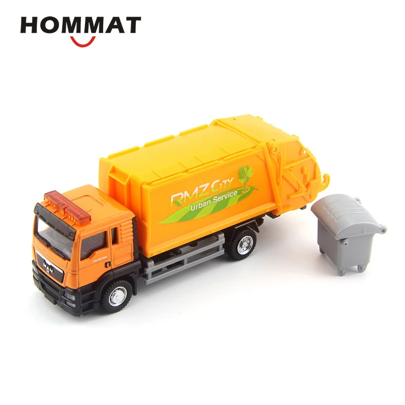 HOMMAT имитация RMZ город масштаб 1:64 мужской Мусоровоз С мусорным баком модель